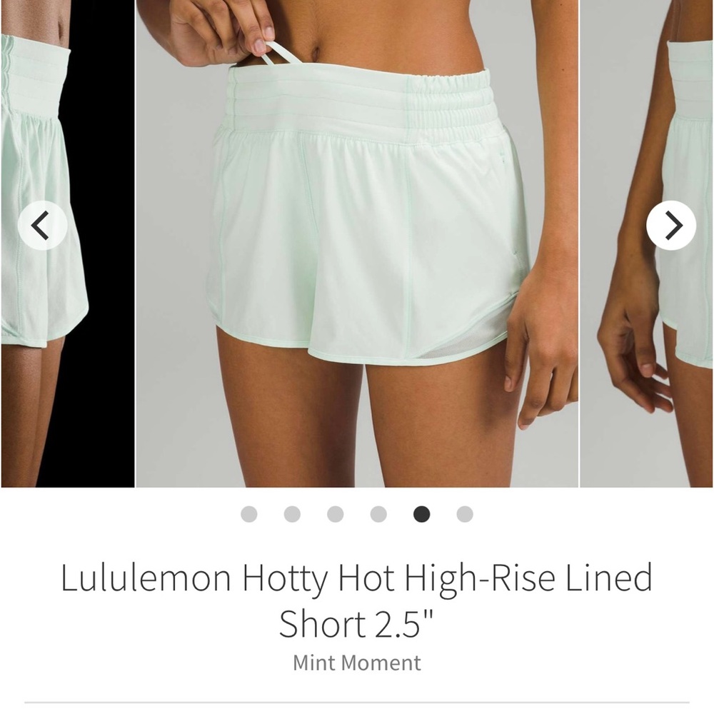 Lululemon Mint High-Rise Hotty hot Shorts